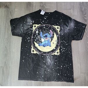 Disney Lilo & Stitch - Stitch Cresent Moon Tie Dye Celestial T-Shirt New. B1